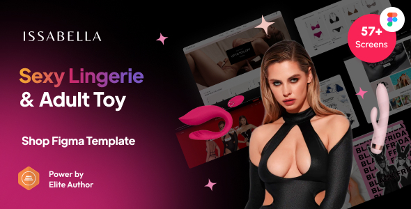 Issabella Sexy Lingerie Adult Toy Shop Figma Template by jwsthemes